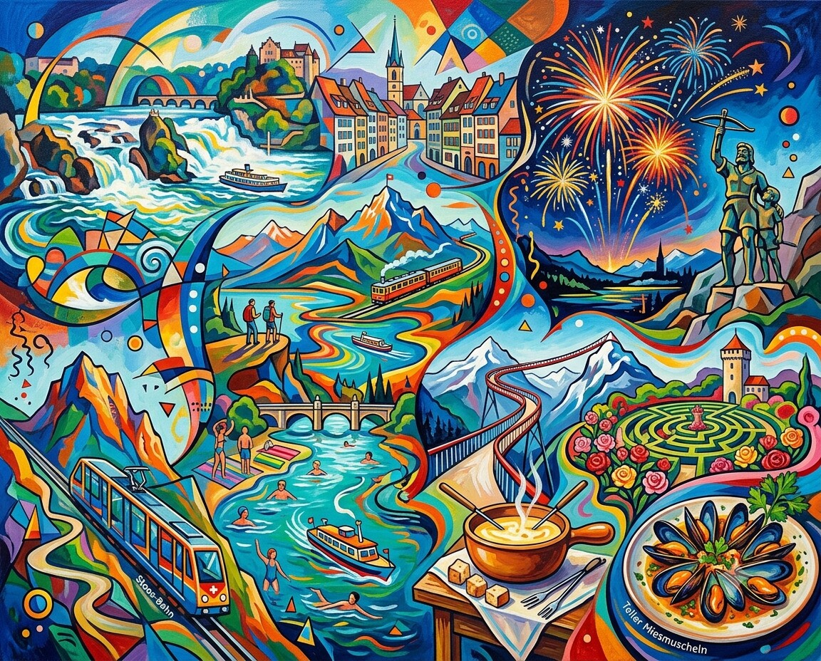 Schweiz 2022 im Stil von Kandinsky
